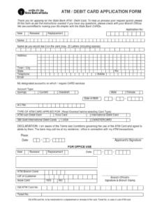 SBI ATM Card Application Form PDF