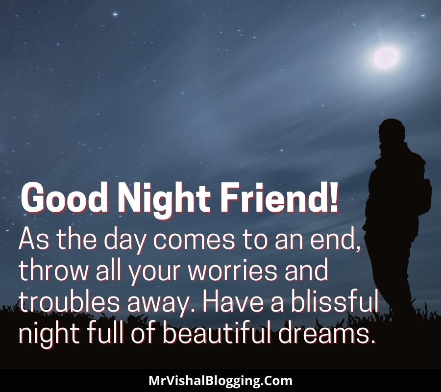 good night messages for friends with pictures